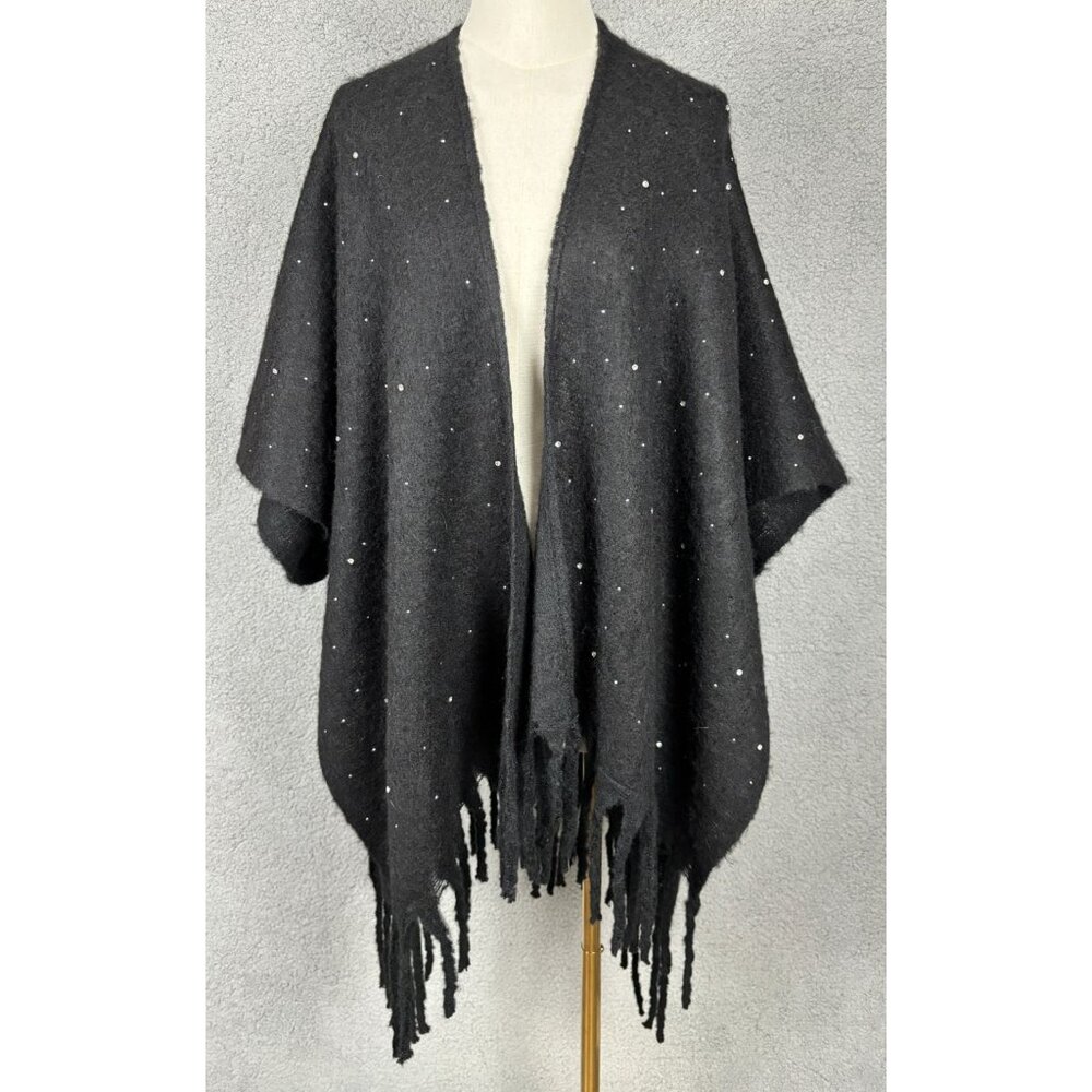 I.n.c. International Concepts Women's Embellished Topper Wrap OS Black NWT's